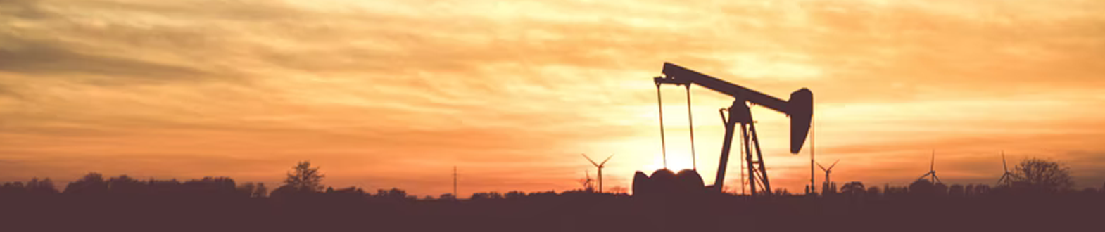 oil rig at sunset